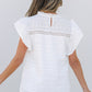 Alondra Lace Flutter Sleeve Eyelets Blouse - Farnelli