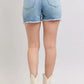 Judy Blue Full Size High Waist Western Embroidery Detail Cut Off Denim Shorts Plus Size - Farnelli