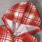Children's Plaid Button Up Hooded Top & Pants Set - Farnelli
