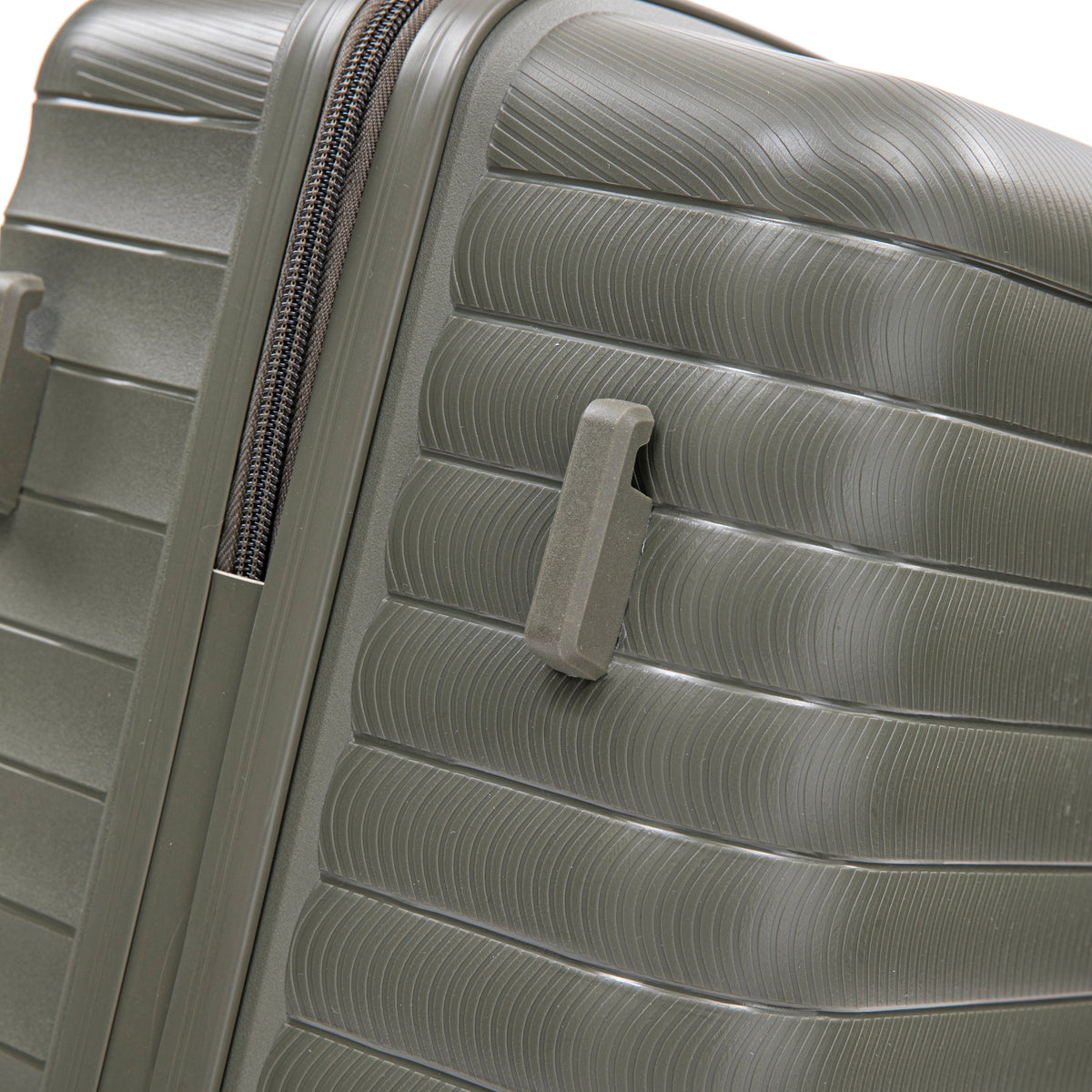 HouseOfZazla green 4-piece spinner wheel luggage set with matching cosmetic case