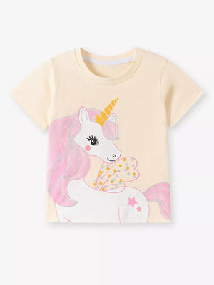 Children's Unicorn Graphic Tee & Shorts Set - Farnelli