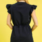 Umgee Luxe knit Ruffle Sleeve Drawstring Mini Dress - Farnelli