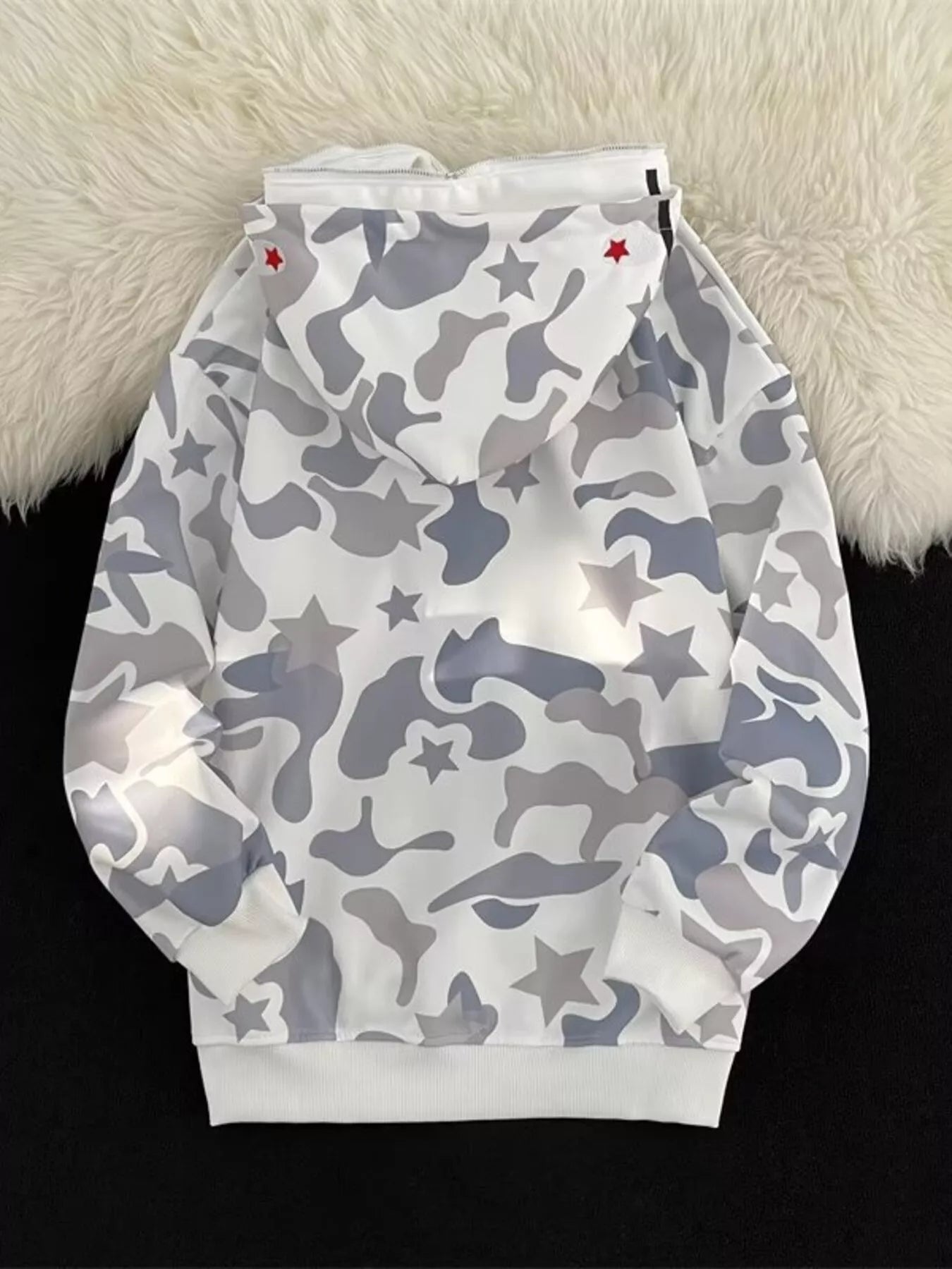 Men's Camo Print Zip-Up Hoodie - Farnelli