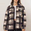 HYFVE Plaid Button Up Boucle Jacket - Black