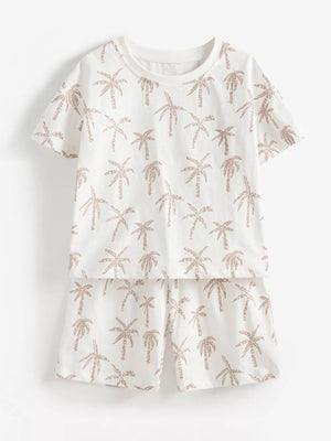 Children's Tropical Palm Print Tee and Shorts Set - Farnelli