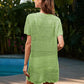 Openwork Round Neck Short Sleeve Cover-UP - Farnelli