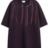 Men's Urban Style Round Neck T-Shirt - Purple