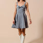 SO ME Mineral Washed Bow Ribbon Denim Flare Dress - Farnelli
