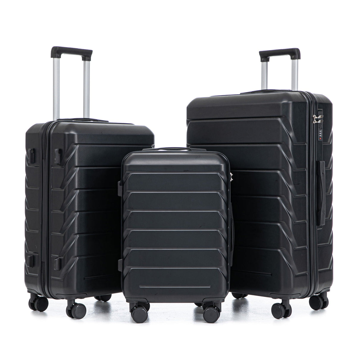 HouseOfZazla 3-piece spinner wheel luggage set with combination locks