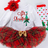 Children's Christmas Santa Baby 4 Piece Outfit Set - White