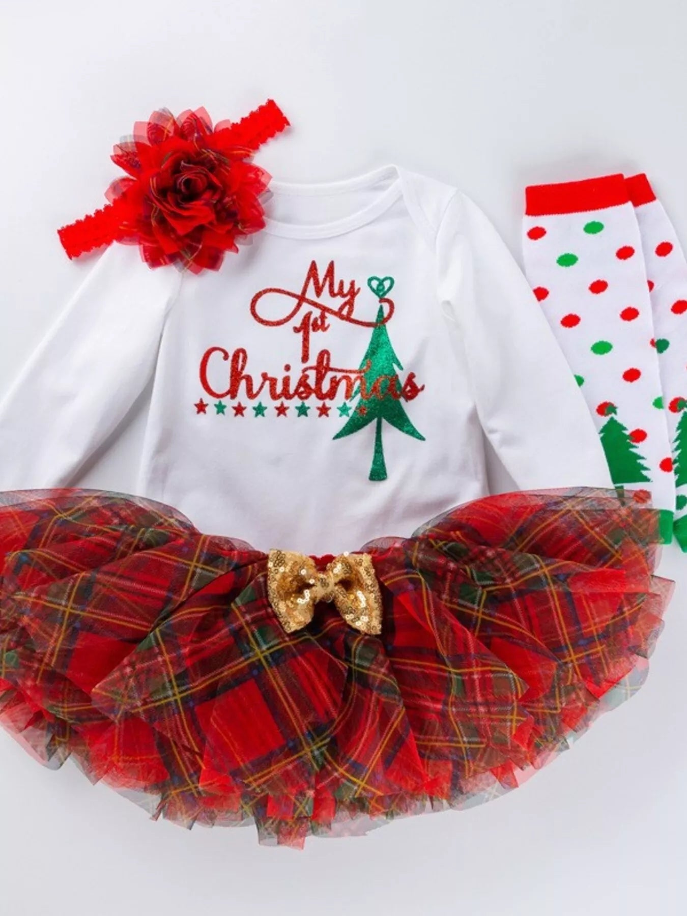 Children's Christmas Santa Baby 4 Piece Outfit Set - Farnelli