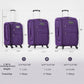 HouseOfZazla expandable softside luggage 3-piece set with spinner wheels in multiple colors