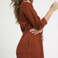 Umgee Drawstring Cable Knit Mini Dress with Pockets - Farnelli