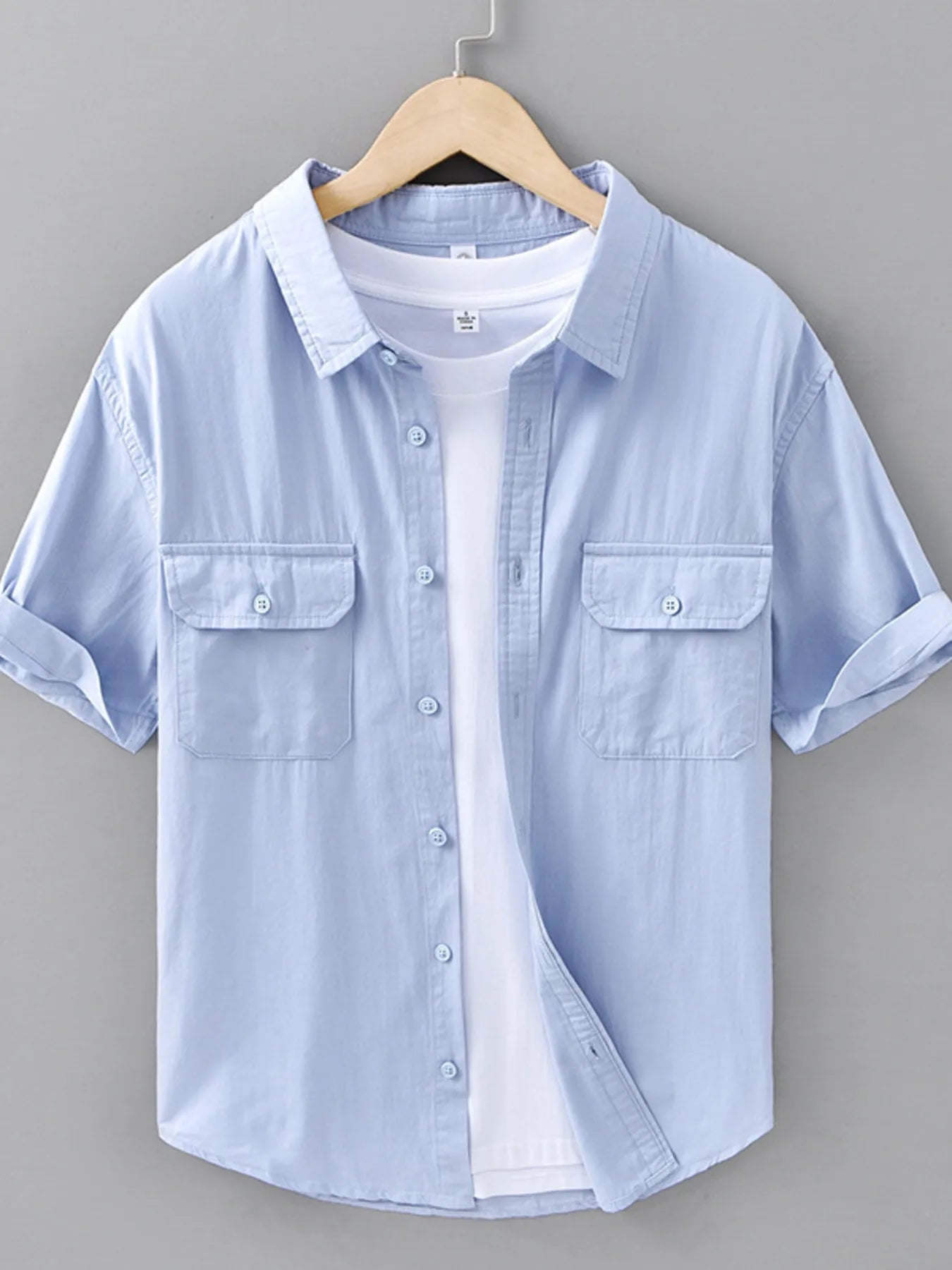 Men's Plus Size Button Up Short Sleeve Shirt - Farnelli