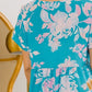 BiBi Floral Crinkle Shirred Ruffle Detail V Neck Dress - Farnelli