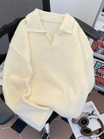 Men's Textured Knit Polo Collar Sweater - Farnelli