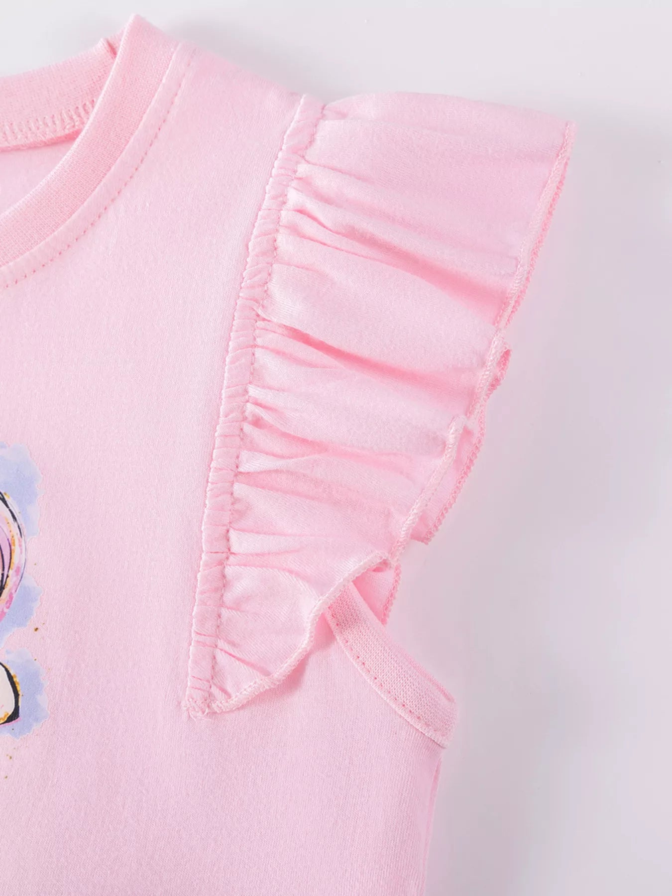 Children's Unicorn Graphic Ruffle Sleeve Tulle Dress - Farnelli