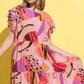 And The Why Printed Double Ruffles Sleeve Dress - Farnelli