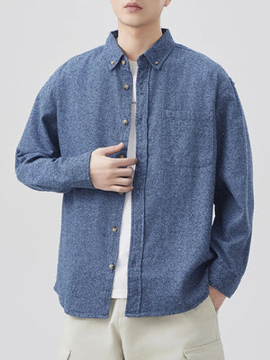 Men's Plus Size Button Up Long Sleeve Shirt - Farnelli