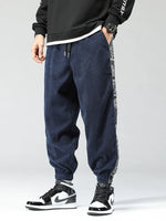 Men's Plus Size Drawstring Contrast Panel Joggers - Farnelli
