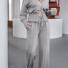 Dropped Shoulder Hoodie and Drawstring Pants Active Set - Dark Gray