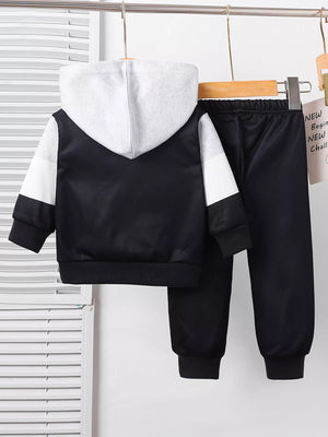 Children's Color Block Casual Hoodie & Pants Set - Farnelli