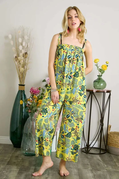 ADORA Elastic Detail Tropical Jumpsuit - Farnelli