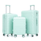 HouseOfZazla 3-piece spinner wheel luggage set with combination locks in assorted sizes