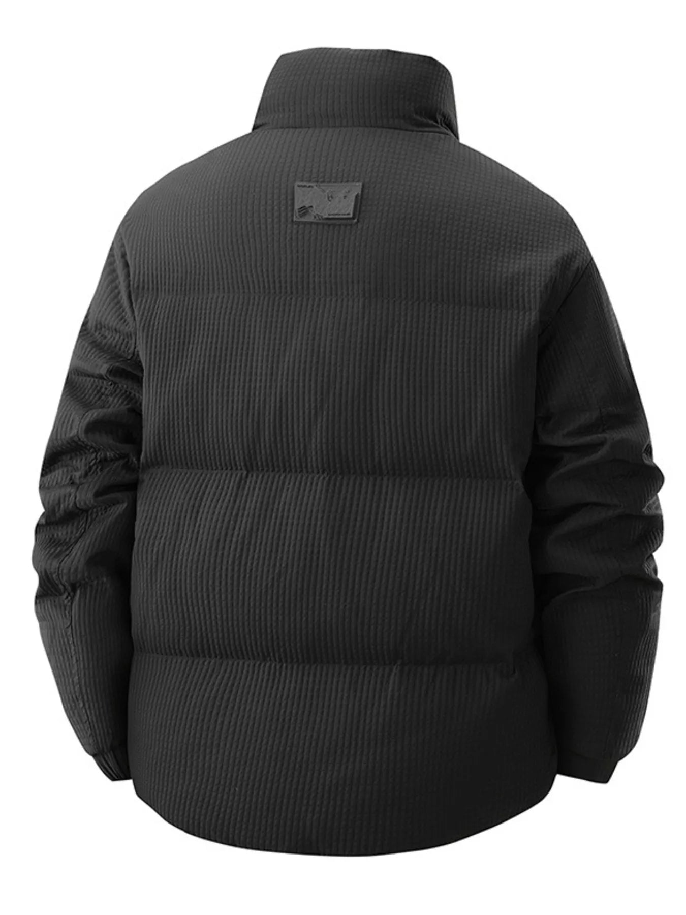 Men's Plus Size Textured Puffer Jacket with Pockets - Farnelli