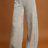 Umgee Elastic Waist Wide Leg Pants - Light Gray
