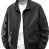 Men's Plus Size Casual Lightweight Bomber Jacket - Black