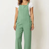 Double Take Full Size Wide Strap Overall with Pockets - Gum Leaf