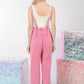 VERY J Texture Washed Wide Leg Overalls - Farnelli