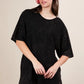 VERY J Mineral Washed Oversized Knit Comfy Romper - Farnelli