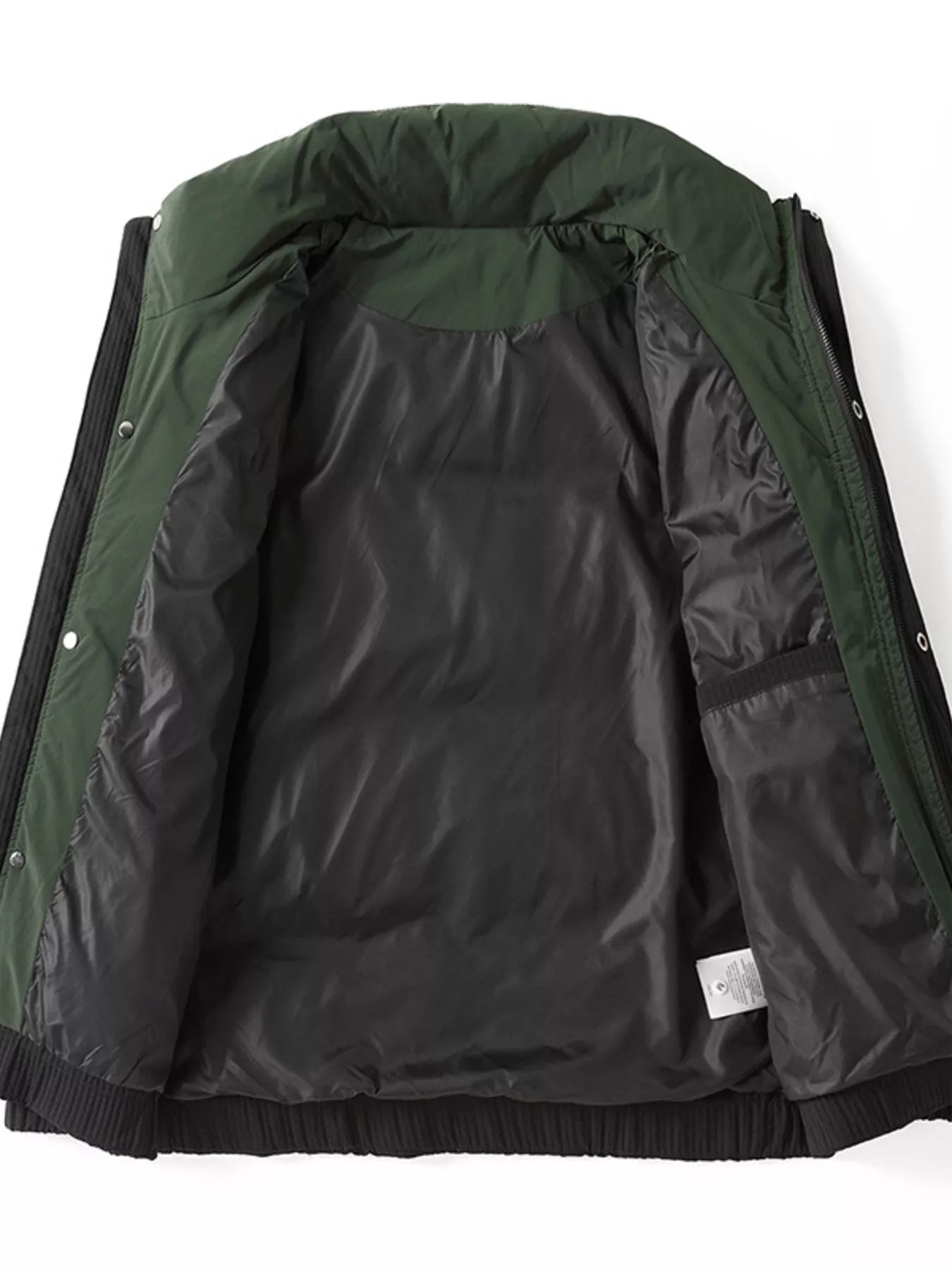 Men's Plus Size Textured Puffer Jacket with Pockets - Farnelli