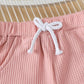Children's Honey Flower Waffle Knit Tee and Shorts Set - Farnelli