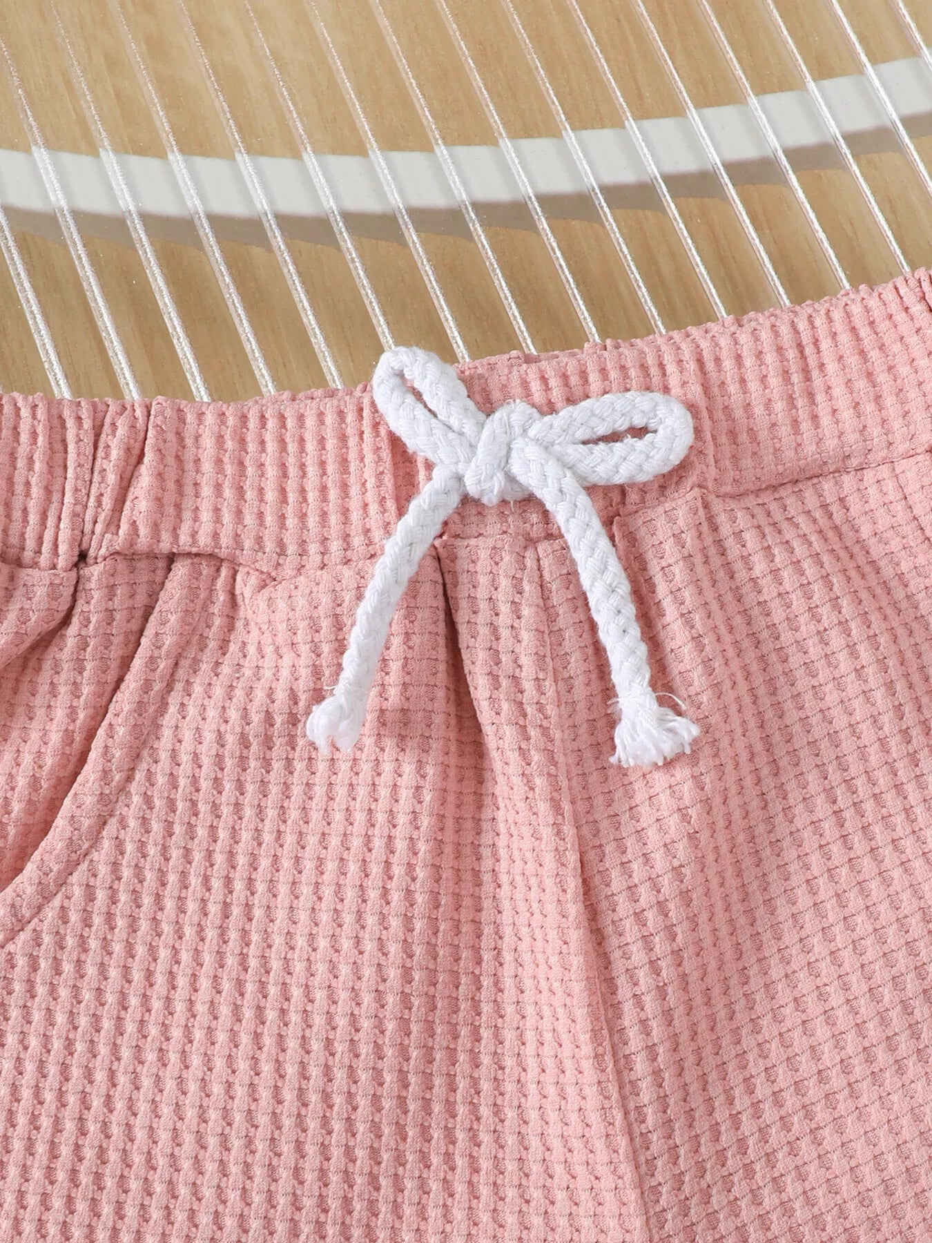 Children's Honey Flower Waffle Knit Tee and Shorts Set - Farnelli