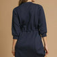 Umgee Drawstring Cable Knit Mini Dress with Pockets - Farnelli