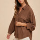 Annie Wear Openwork Button Down Drop Shoulder Shirt - Farnelli
