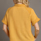 Umgee Full Size Waffle-Knit Short Sleeve Button Down Shirt Plus Size - Farnelli