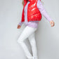 Snobbish Zip Up Turtleneck Shiny Quilted Vest - Farnelli