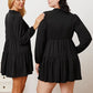 Ruffled Button Up Long Sleeve Tiered Shirt - Farnelli