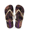 Printed Summer Toe Post Slippers - Purple