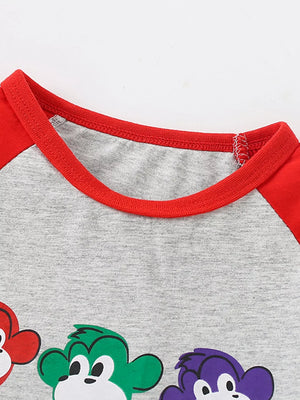 Children's Cute Monkey Tee and Shorts Set - Farnelli