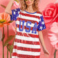 BiBi American Flag Theme Usa Print Sequin Dress - Farnelli