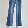 RISEN Full Size Mid-Rise Waist Two-Tones Jeans with Pockets - Dark Combo