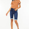 Kancan Mid Rise Bermuda Denim Shorts - DARK