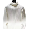 Men's Ribbed Turtleneck Long Sleeve Sweater - White