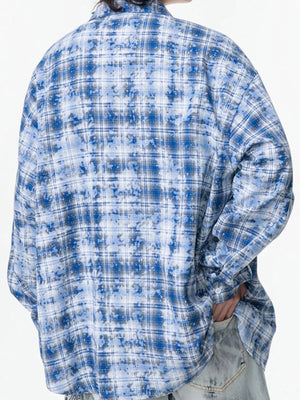 Men's Plus Size Plaid Button Up Long Sleeve Shirt - Farnelli
