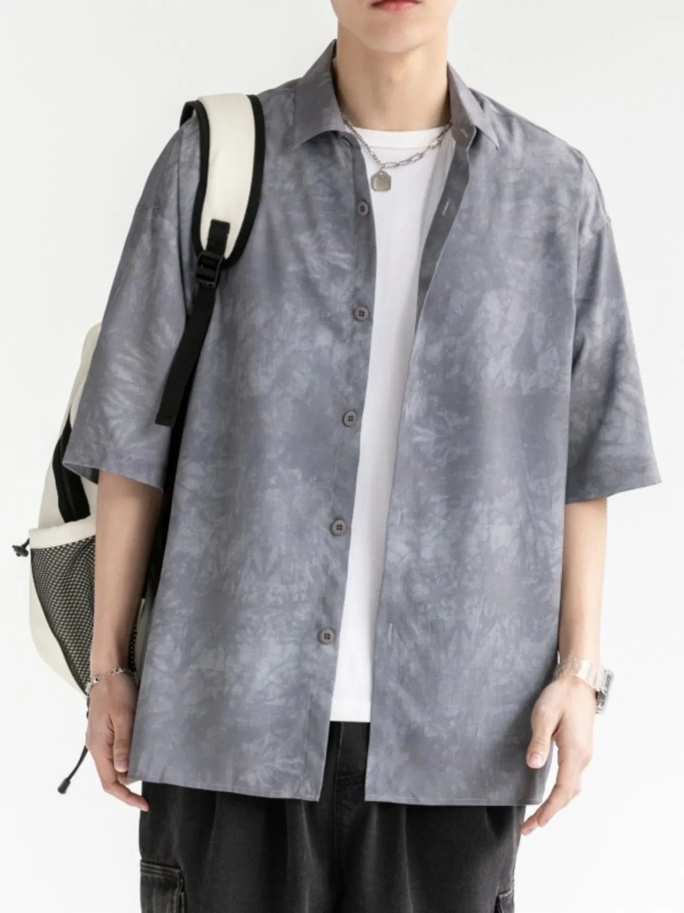 Men's Plus Size Casual Tie-dye Short Sleeve Shirt - Farnelli